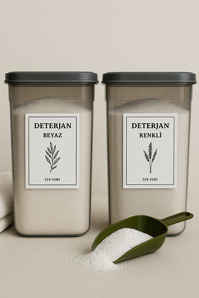 Dem Home 2-Piece Anthracite Detergent Box Storage Container 3200 Ml Colored And White Detergent Box