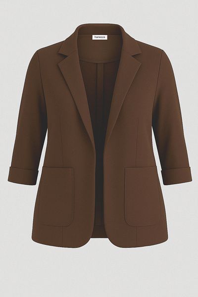 Hanezza Jachetă Blazer de damă| Cafea| Dimensiune mare| 7 culori| Compatibil cu costum
