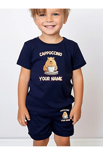 MORNİNG KİDS Dečak-Djevojčica Cappuccino Štampano Set tamnoplavih šortsa