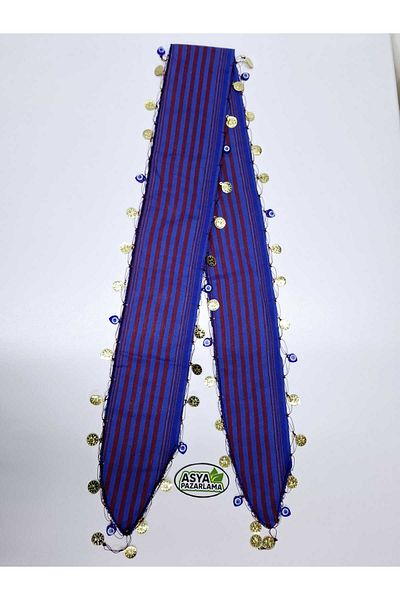 ASYA PAZARLAMA Black Sea Burgundy Blue Evil Eye Beaded and Lira Keşan, Scarf, Shawl, Scarf, Hair Band, Bandana