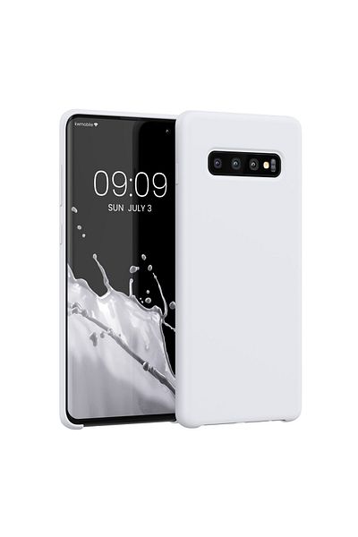 KWmobile Case For Samsung Galaxy S10 Plus, Silicone, White, 49028.48