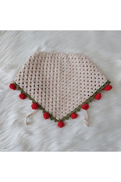 Home Hand Knitted Rose Hair Band /Bandana