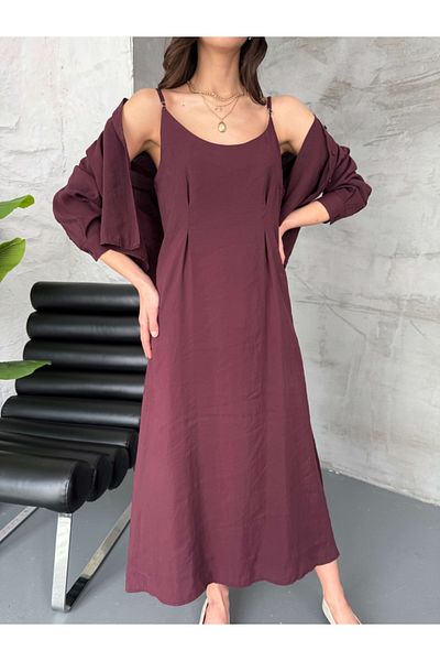 Elif Özbey Butik Set cămașă rochie cu curele de frânghie