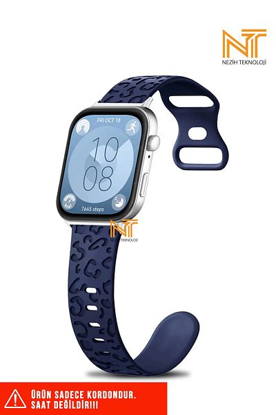Nezih Case ساعة Huawei Watch Fit 3 / Fit 4 / Fit 4 Pro متوافقة مع سلك / حزام سيليكون عالي الجودة بنمط الفهد