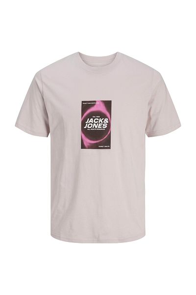 Jack & Jones Μπλουζάκι Jcorecharge Μπροστινή εκτύπωση Lila Erkek Kısa Kol