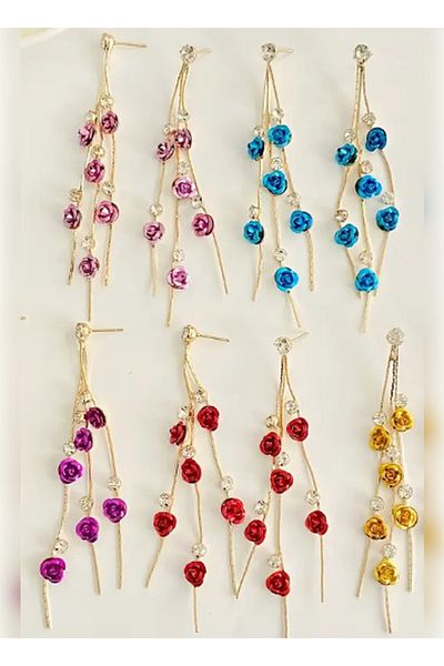 modares Fashion Flower Earrings, Luxury Vintage Long Tassel Rose- the Gift Giving Rose Drop Earrings Trend the Gift Giving