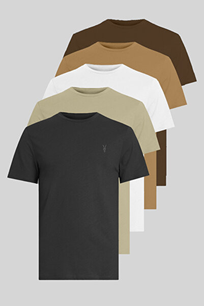 Kozik Ανδρικό μπλουζάκι 5 τεμαχίων μπλουζάκι με τυπική λεπτομέρεια κεντήματος