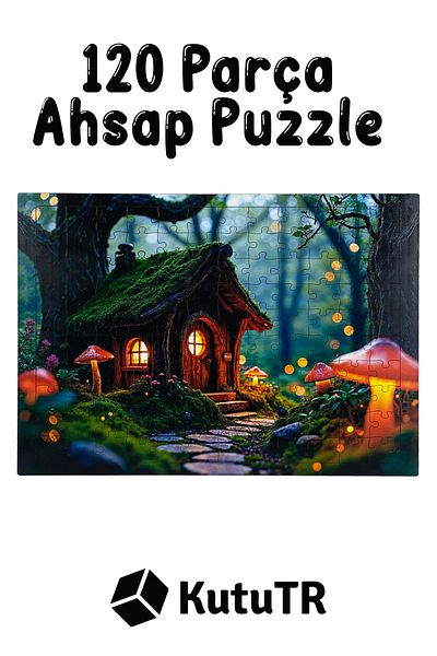 kutuTR Wooden Puzzle 30X40 cm Size, as 120 Pieces M1 Above Level