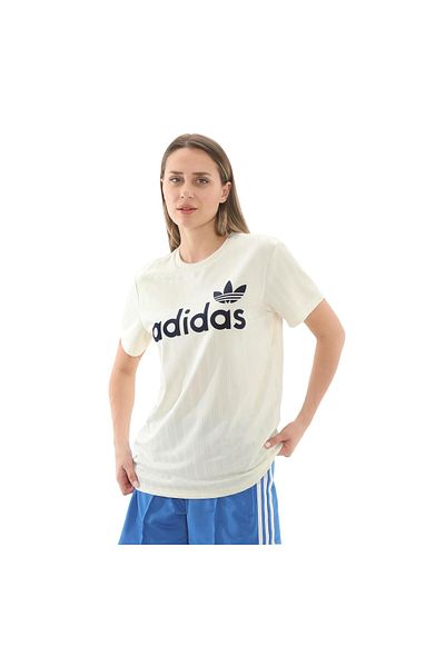 adidas Γυναικείο μπλουζάκι adidas JC7700-K Boyfriend - Γραμμικό γραφικό, λευκό