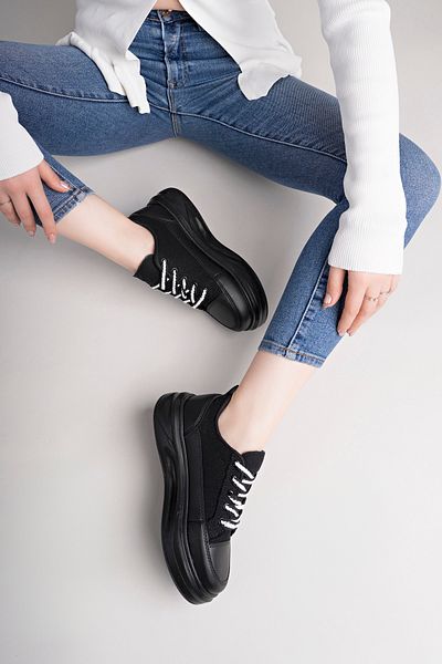 pasyone Pantofi casual de damă cu talpă înaltă cu model de șah