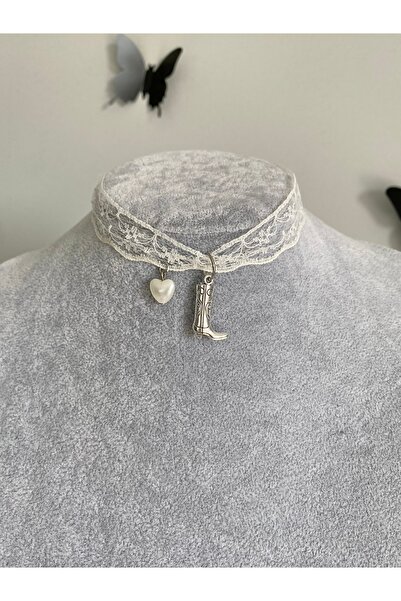 Pinky Lady Cowboy Lace Design Choker Chocker Necklace