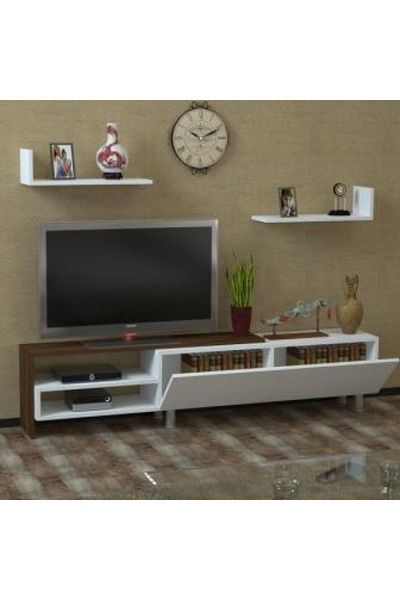 SAHABA White and brown TV table
