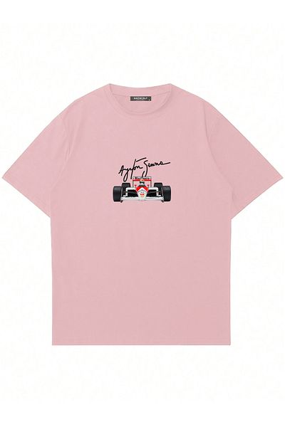 Mad&Calf Μπλουζάκι Unisex Ayrton Senna με στάμπα με λαιμόκοψη