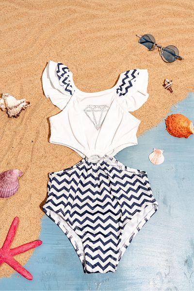 tinytrends Girl's Diamond Patterned Mayokini