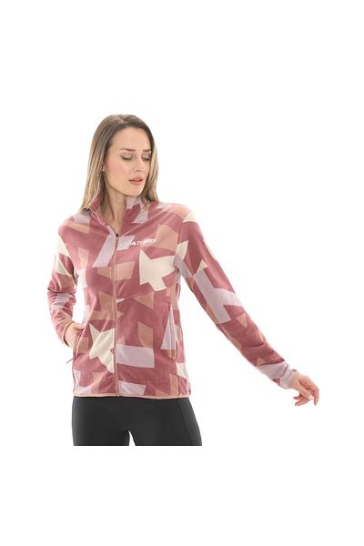 adidas Jf9062-K Adidas Terrex Multi Printed Full-Zip Fleece Women's Jacket Pink