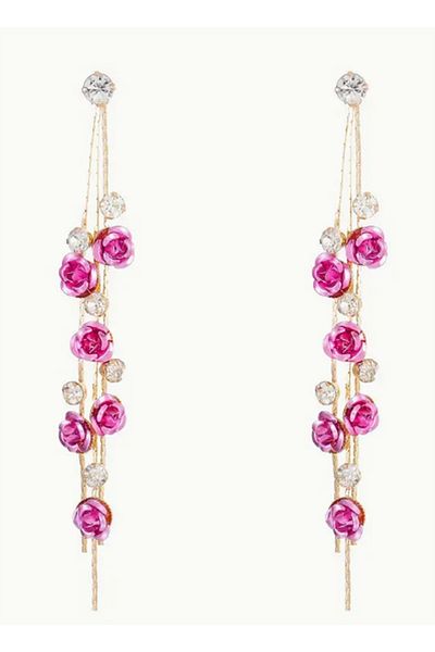 modares Fashion Flower Earrings, Luxury Vintage Long Tassel Rose- the Gift Giving Rose Drop Earrings Trend the Gift Giving
