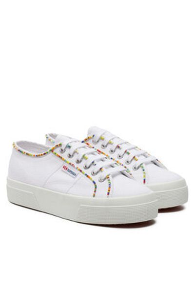 Superga adidasi dama superga 2740 MULTICOLOR BEADS alb