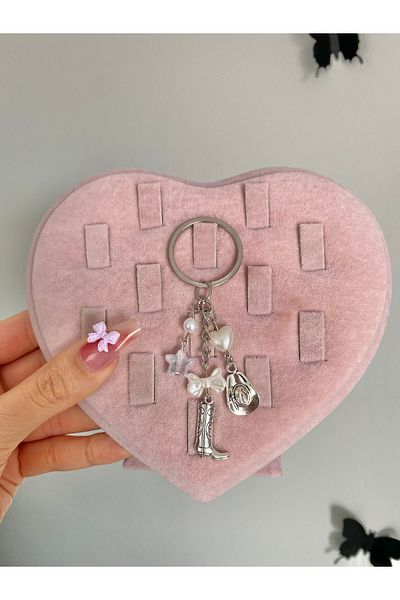 Pinky Lady Cowgirl Keychain Charm - Rescue Boots and Hat Charms
