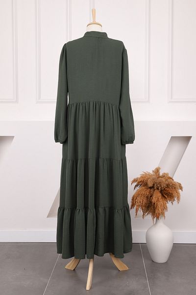 İmajButik Φούστα με ελαστικό φερμουάρ με χακί μανίκι