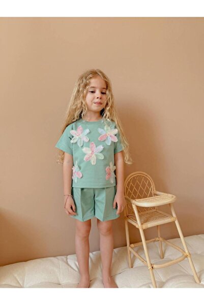 YİGİT BUTİK Комплект шорти с бродерия от Yigit Butik за момичета