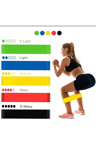 MultiFlexPro حقيبة مكونة من 5 قطع من ألواح تمارين البيلاتيس واللياقة البدنية واليوجا وحزام تمرين القرفصاء من اللاتكس