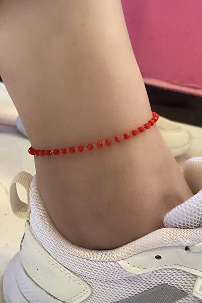 TakıDolabı Steel Anklet with Gold Color Stone Figure