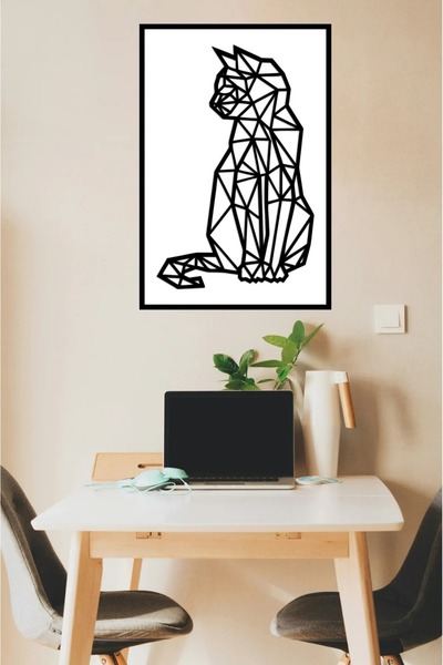 AR AJANS KANVAS TABLO Geometrijski mačka Dekorativni MDF sto