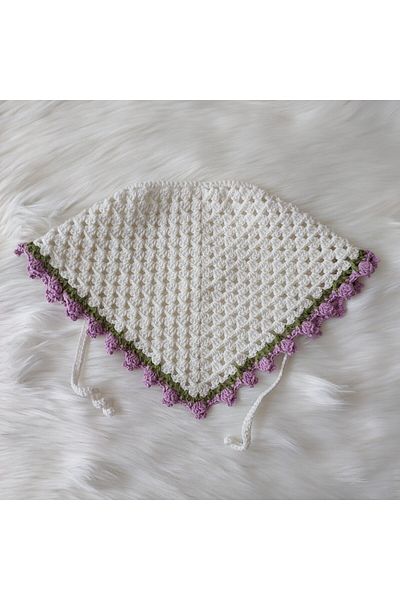 Home Hand Knitted Tulip Detail Hair Band /Bandana