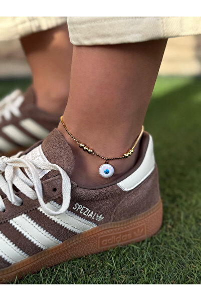 AychaAksesuar çelik nazar boncuklu gold renk halhal