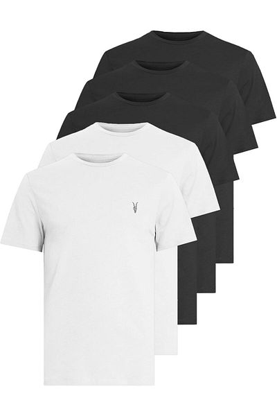 Kozik Men's Basic Standard Cut 5 Pack Crew Neck Short Sleeve Men's T-Shirt