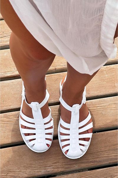 Emek Shiny White Women's Sandals