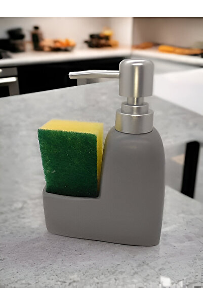 A A Company Stoneware Beyaz-siyah-gri, Süngerli Mutfak Sıvı Sabunluk, Bulaşık...