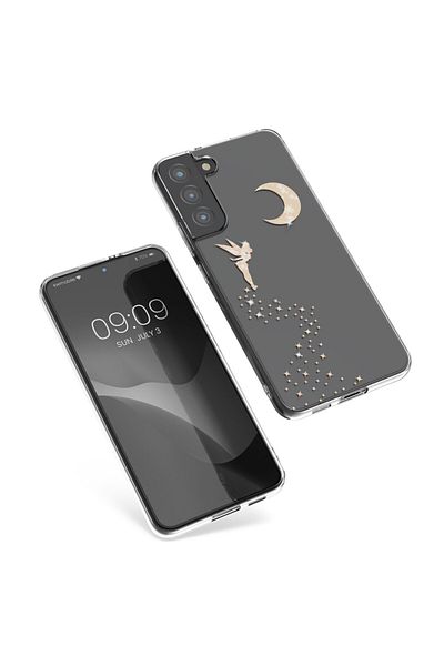 KWmobile Husă pentru Samsung Galaxy S22 Plus, silicon, transparentă/aurie, 58795.01