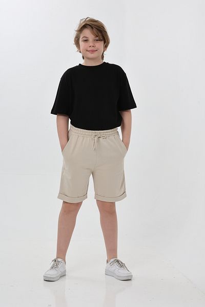 ERDEM KIDS Male Child Basic Cotton Combed Double Leg Pocket Shorts