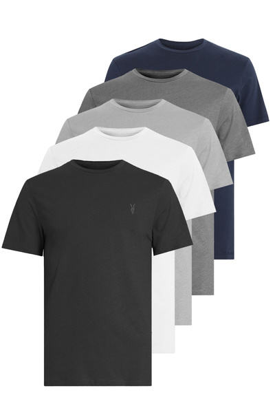 Kozik Ανδρικό ανδρικό μπλουζάκι Basic Standard Cut 100% βαμβακερό 5 πακέτο με κοντομάνικο λαιμόκοψη