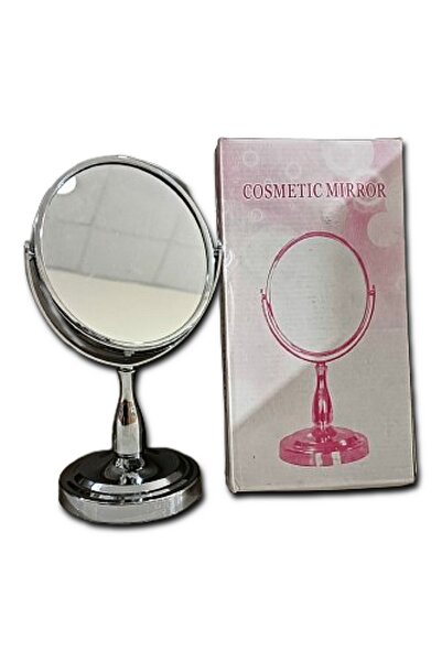 cosmetic مرآة أكريليك صغيرة ذات وجهين، لون فضي، 26 13 سم