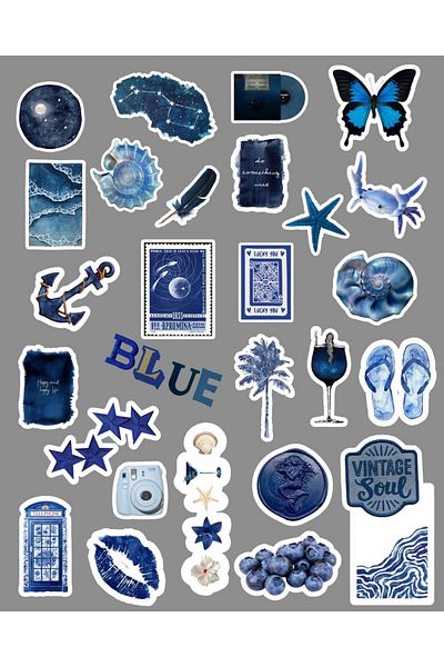 Studio D arte DIY KIT Blue Green Summer Sticker Bullet Journal Agenda Daily Scrapbook Phone Tablet Laptop Decal Sticker