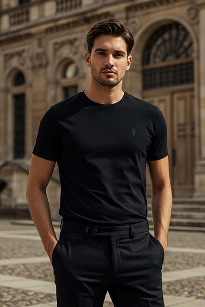 Kozik Ανδρικό T-Shirt Multi-Standard Cut Crew Neck 100% βαμβακερό πακέτο T-Shirt 5 τεμαχίων