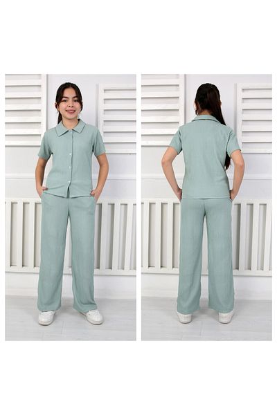 KAMİKAM Bürümcük Fabric 3 Piece Shirt Girl Young Set