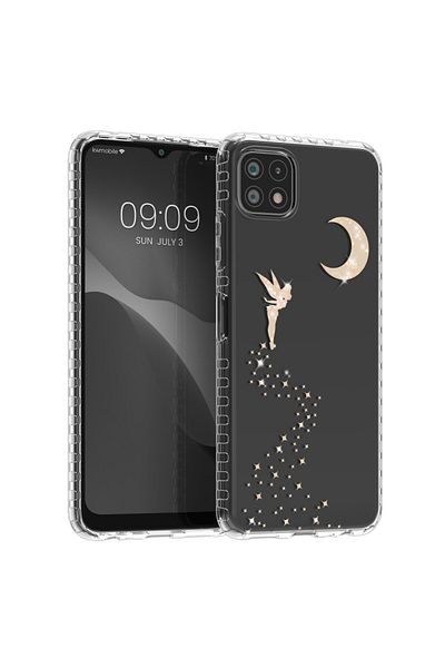 KWmobile Carcasă pentru Samsung Galaxy A22 5g, silicon, transparentă/aurie, 58363.01