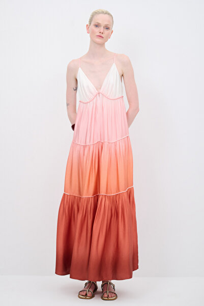 adL V Yaka Uzun Elbise