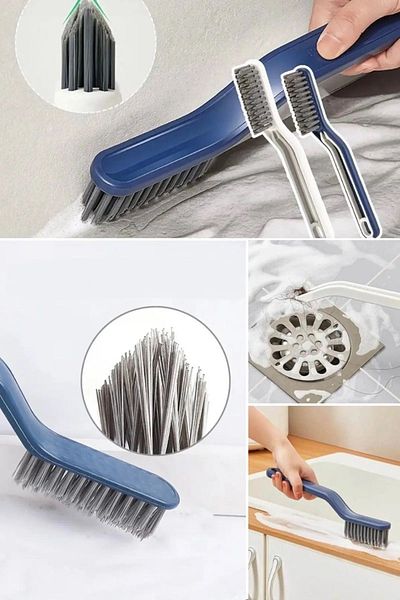 Plodna House Multifunctional Joint Floor Tile Bathroom Kitchen Groove Cleaning Brush Garbage Cleaning Brush with Tweezers