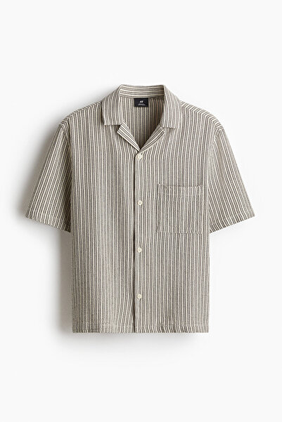H&M Tekstüre Erkek Yaka Gömlek Regular Fit