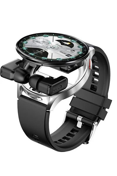 porodo Pulse PD-PULSE Smartwatch With Earbuds and 1.4 (inches) Screen Size - Silver