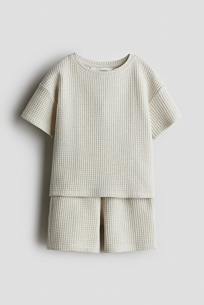 H&M 2 Parçalı Petek Dokulu Jarse Set