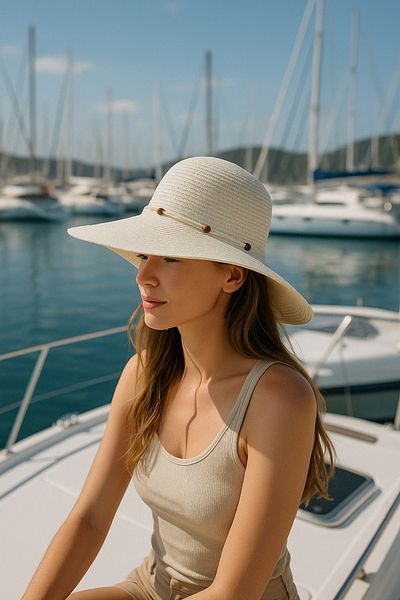 LAGRANZE Women's Wide Brim Straw Hat Summer Hat