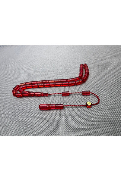 ASLAN Tesbih Muhammed TACİR Usta İşçilikli Bilek Boy Kırmızı Kesme Ateş Kehri...