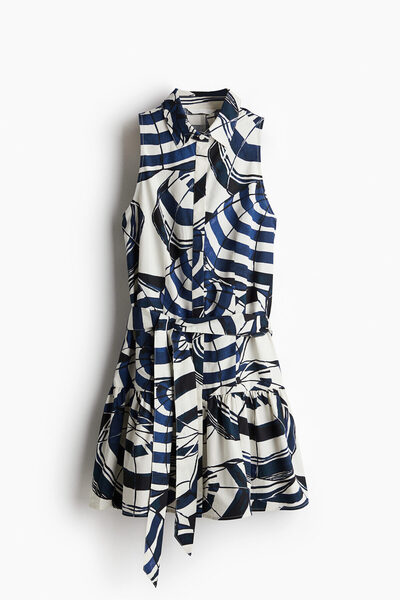 H&M Kuşaklı Gömlek Elbise