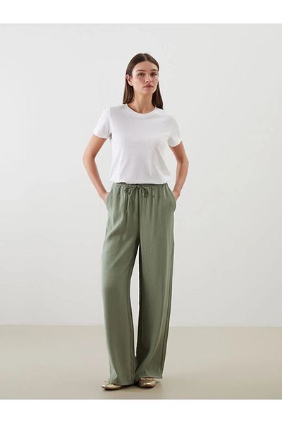 LC Waikiki Lcw Modest Women's Elastic Waist Textured Pants