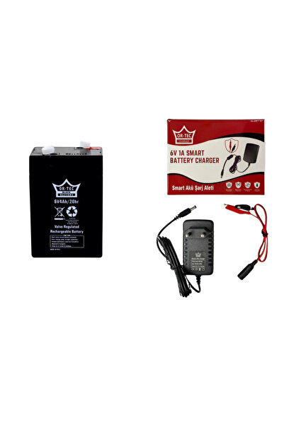 ORTEC 6V 4 AMPER LAMBA AKÜSÜ VE ŞARJ ALETİ SETİ